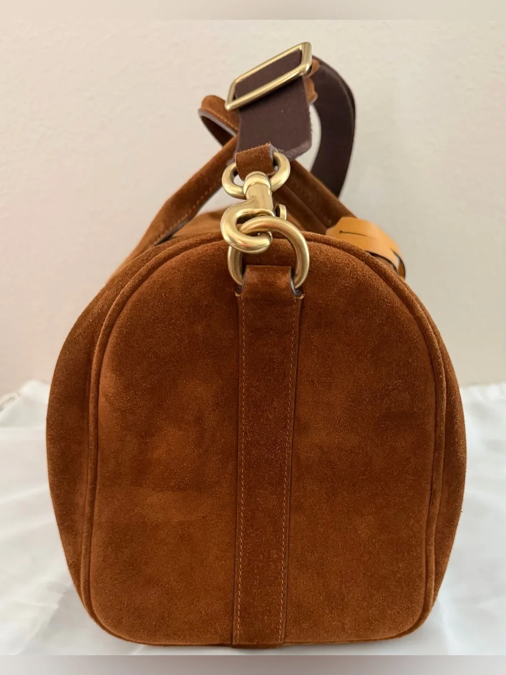 Coach Compass Bag 35 Suede Warm Brown